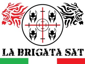 logo la brigata softair Sassari con bandiera italiana